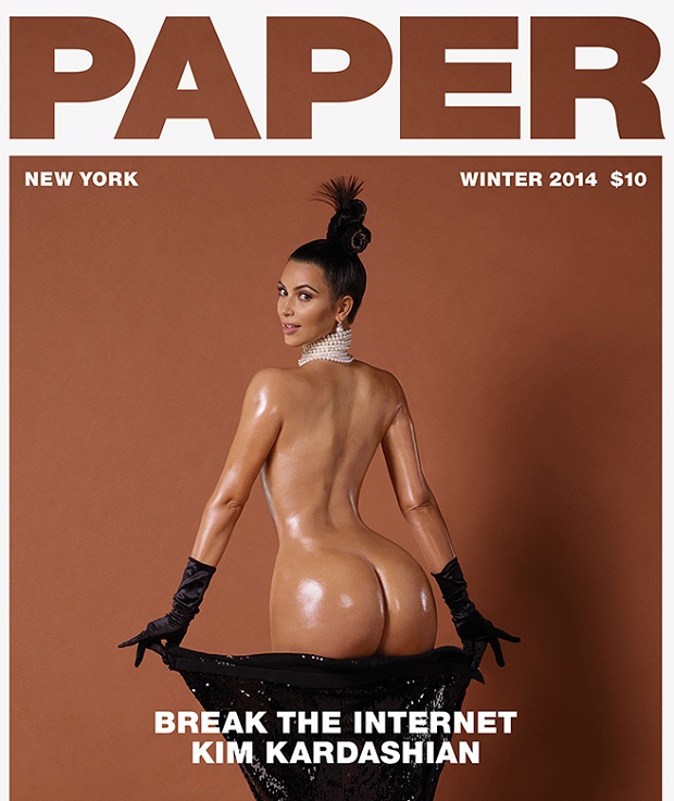 Kim Kardashian pelada na revista americana Paper