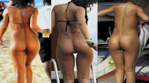 Vídeo com as fotos da cantora Rihanna pelada nua