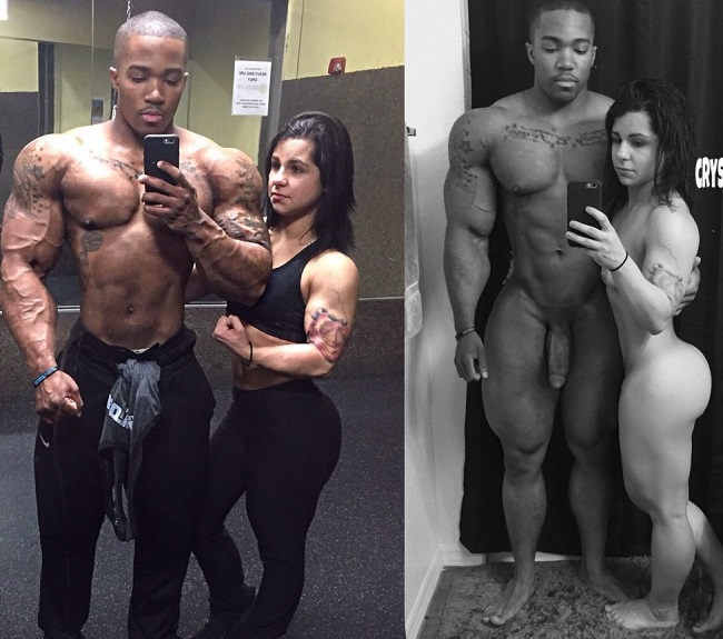 Crystina pelada e fodendo com marido bombado e bem dotado