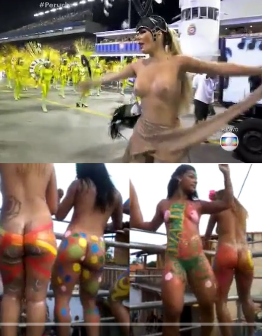 Juliana Isen fica pelada durante o desfile do Carnaval 2016