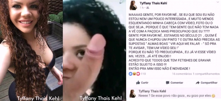 Tyffany Thais Kehl caiu na net pelada e chupando e nem ligou