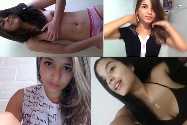 Novinhas gravando videos de nudes que caíram na net com elas peladas